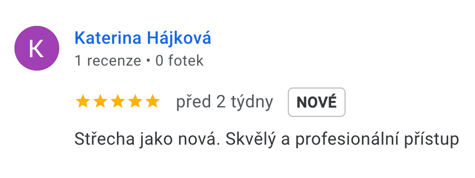 Recenze zákazníka